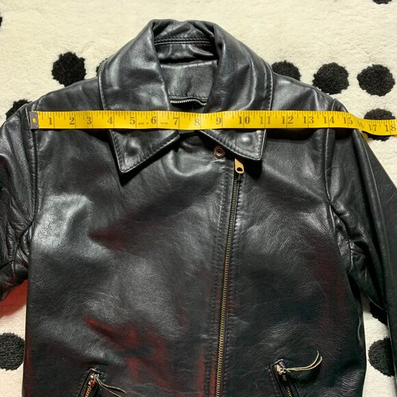 Vintage 90s Black Leather Motorcycle Biker Moto Jacket - Picture 11 of 16
